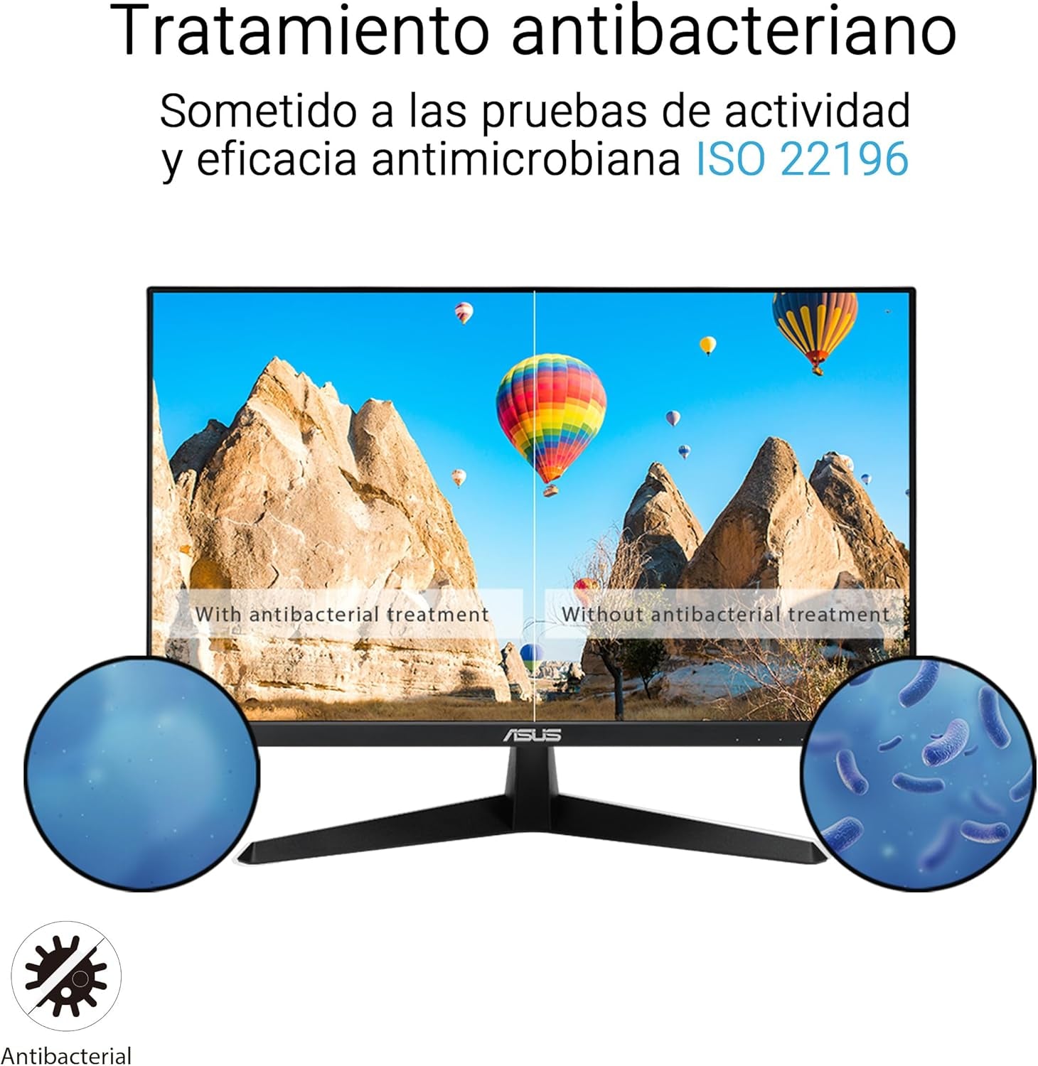 ASUS VY249HGR - Monitor Eye Care Gaming De 23,8" FHD (1920 X 1080), IPS, 120Hz(Oc), Smoothmotion, 1Ms (MPRT), Adaptive Sync, Eye Care Plus, Filtro De Luz Azul, Flicker Free, Tratamiento Antibacterial