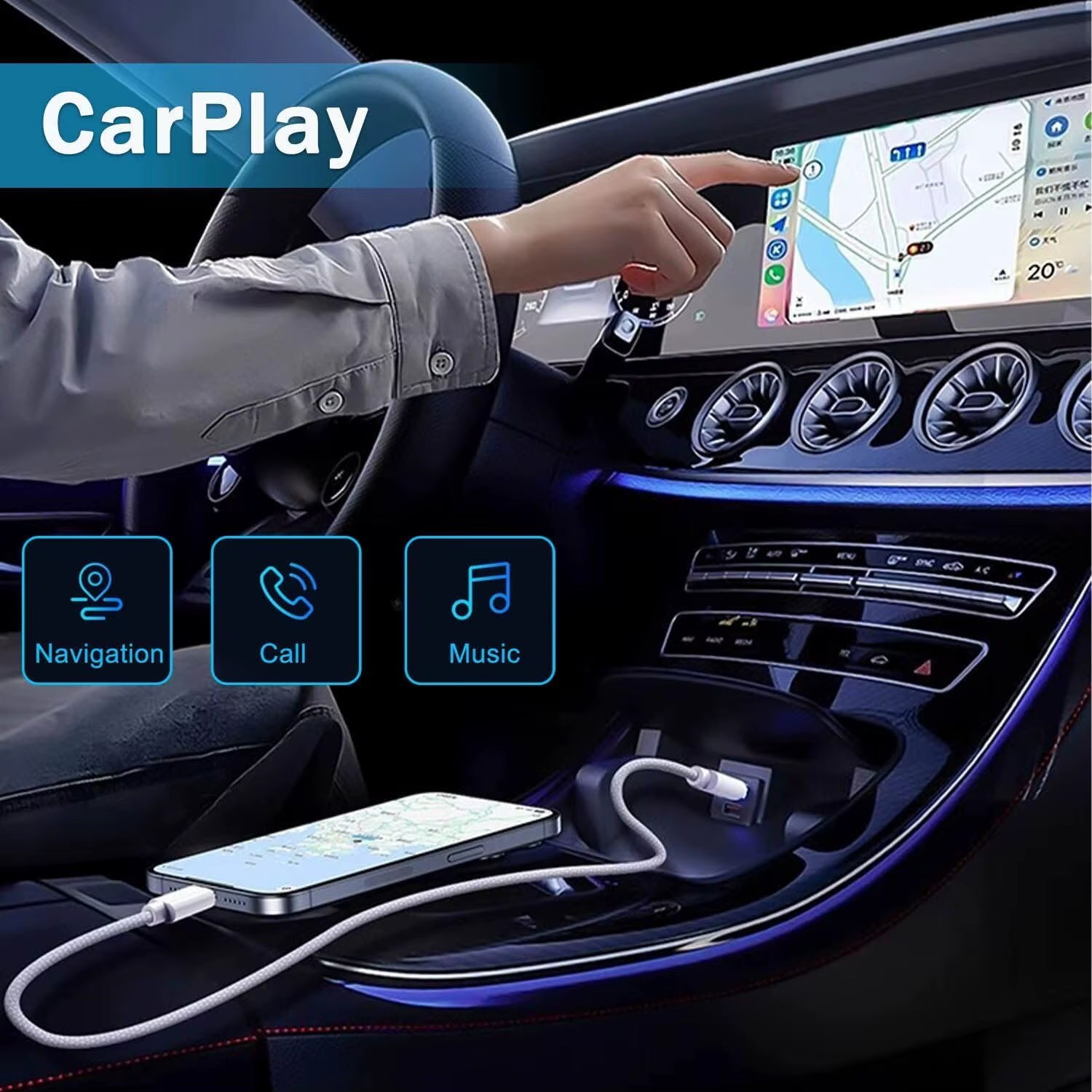 60W USB to USB-C Fast Charging Cable for Apple iPhone 17/16 Pro Max, 15 Plus, Xiaomi, and Samsung Devices