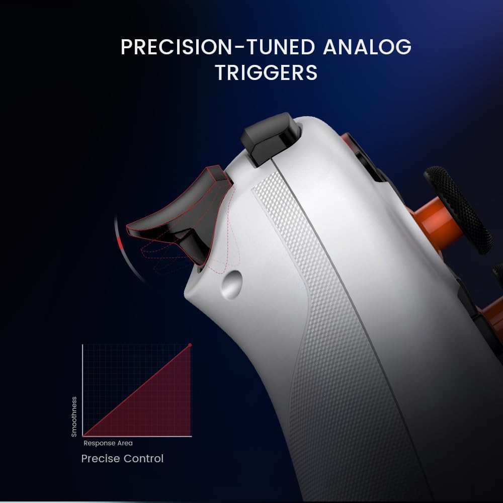 Gamesir Nova Lite Controlador Inalámbrico, Conectividad Tri-Modo, Joystick Gamepad Para PC Con Windows/Switch/Stem/Ios/Android, Con Disparador De Efecto Hall, Dualvibration, Turbo, Motion (Blanco)