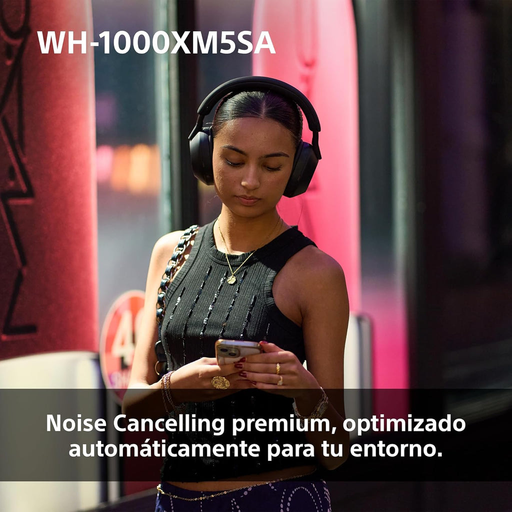 Sony WH-1000XM5SA Edición Especial Con Estuche Blando Auriculares Inalámbricos Premium Y Noise Cancelling, Bluetooth, Llamadas De Calidad, Hi-Res, Hasta 30 H De Batería, Negro