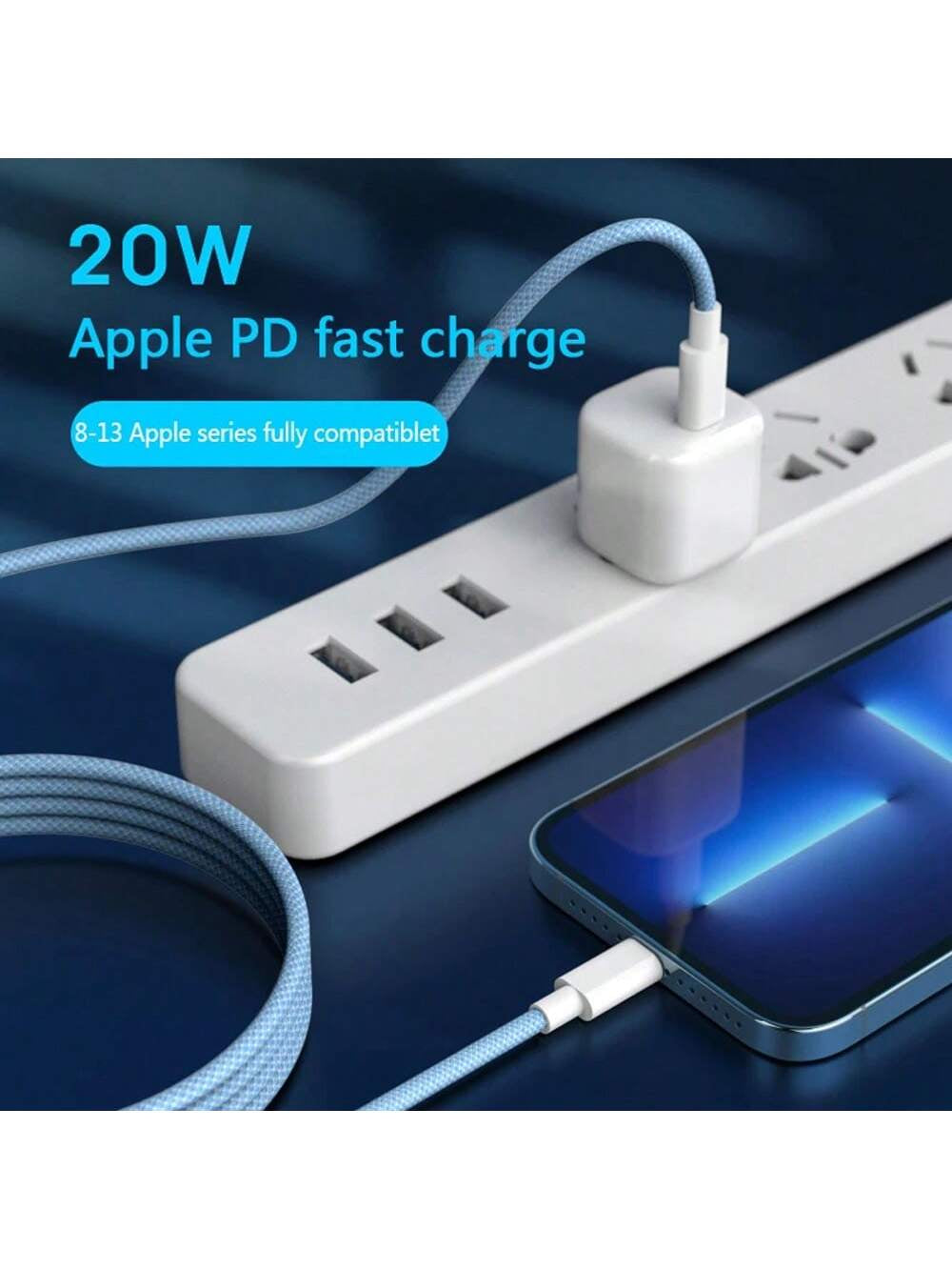  Fast Charge Braided Cable Compatible with Iphone 