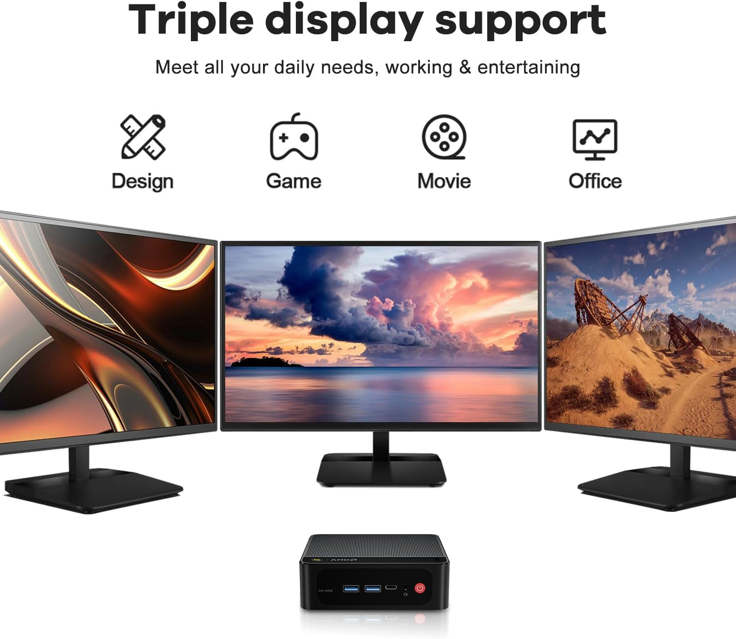 Beelink SER5 Mini PC, AMD Ryzen 5 5500U (6C/12T, 4.0 Ghz) Mini Ordenador De Sobremesa,16 GB RAM DDR4 3200 Mhz, 500 GB SSD, USB3.2, 2.5 G LAN, Wifi 6, BT5.4, Hasta Tres Monitores Con HDMI, DP, USB-C