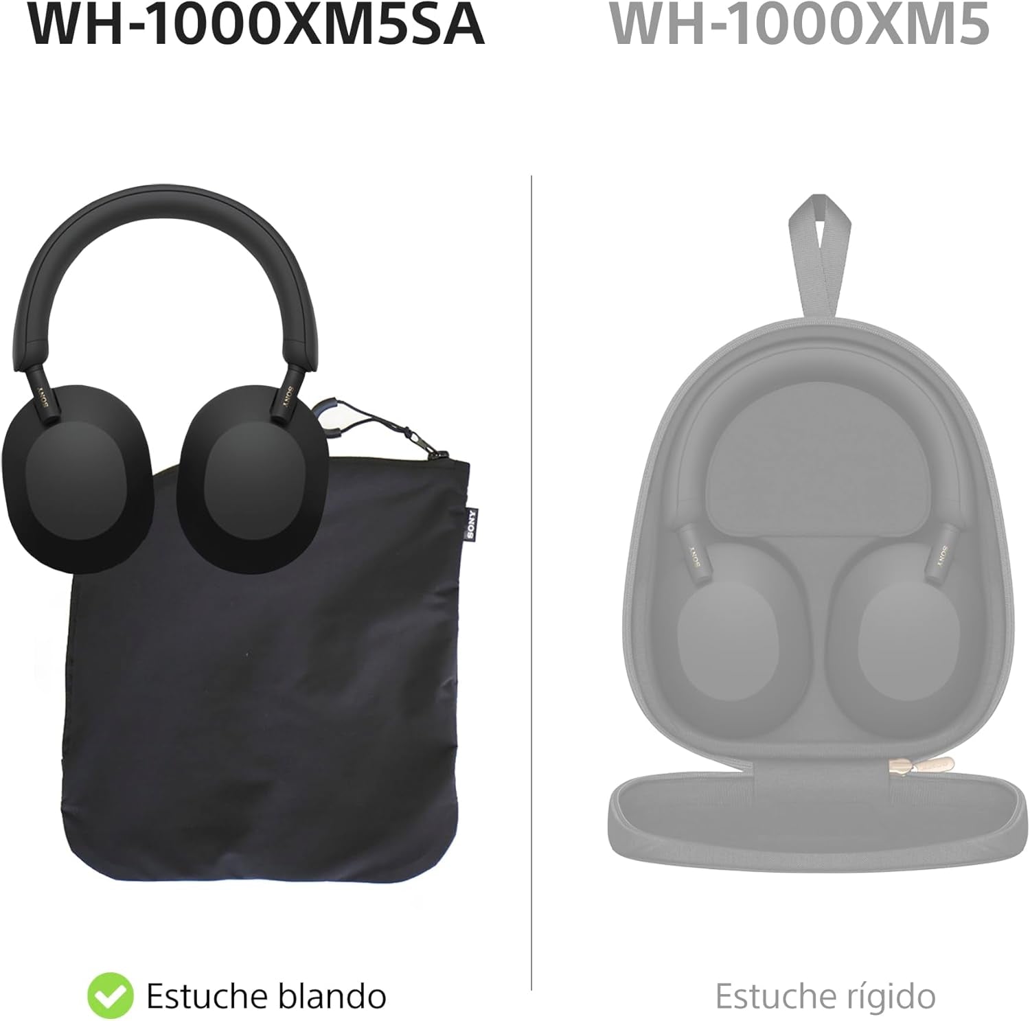 Sony WH-1000XM5SA Edición Especial Con Estuche Blando Auriculares Inalámbricos Premium Y Noise Cancelling, Bluetooth, Llamadas De Calidad, Hi-Res, Hasta 30 H De Batería, Negro