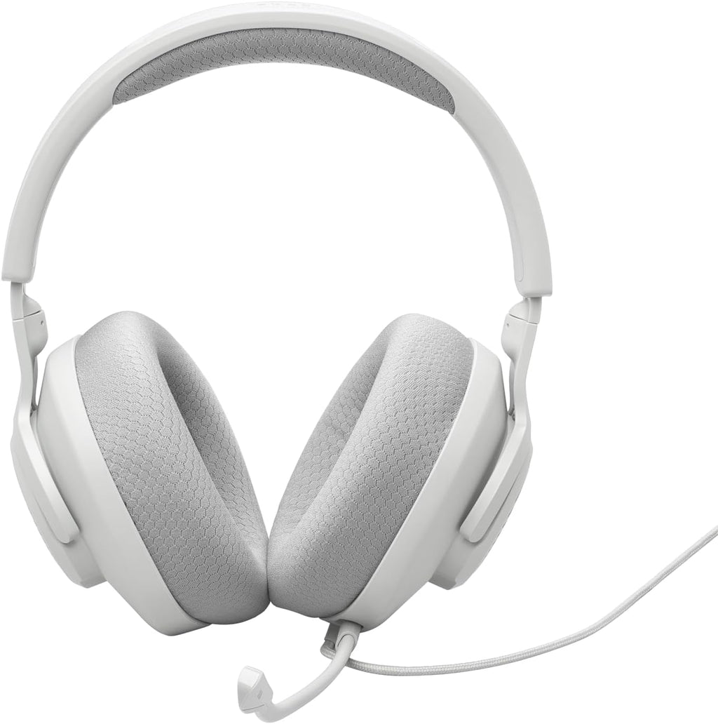 JBL Quantum 100M2 Cascos Circumaurales Para Gaming, JBL Quantumsound Signature, Cable De Audio De 3.5 Mm, Compatibles Con Múltiples Plataformas, Micrófono Desmontable, Función De Silencio, Blanco