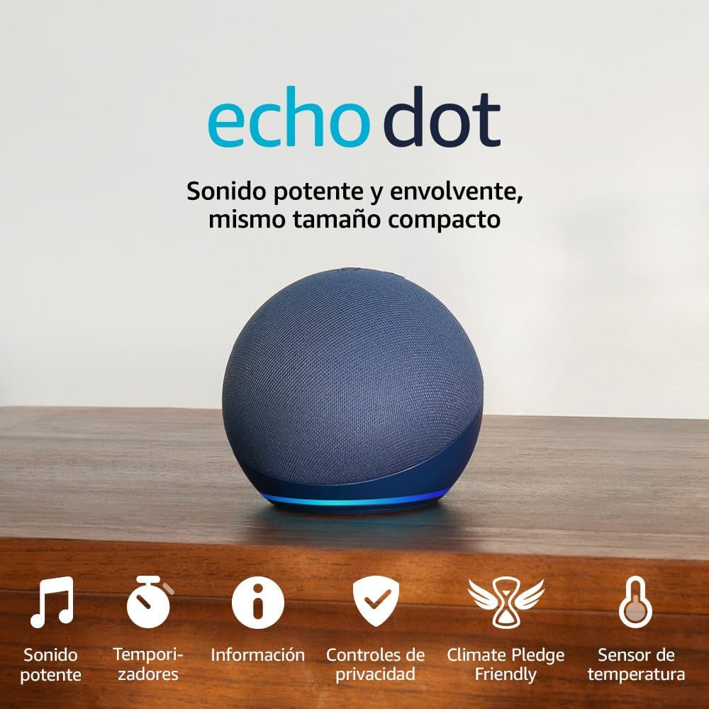 Echo Dot (Última Generación) | Altavoz Inteligente Wifi Y Bluetooth Con Alexa, Con Sonido Más Potente Y De Mayor Amplitud | Azul Marino
