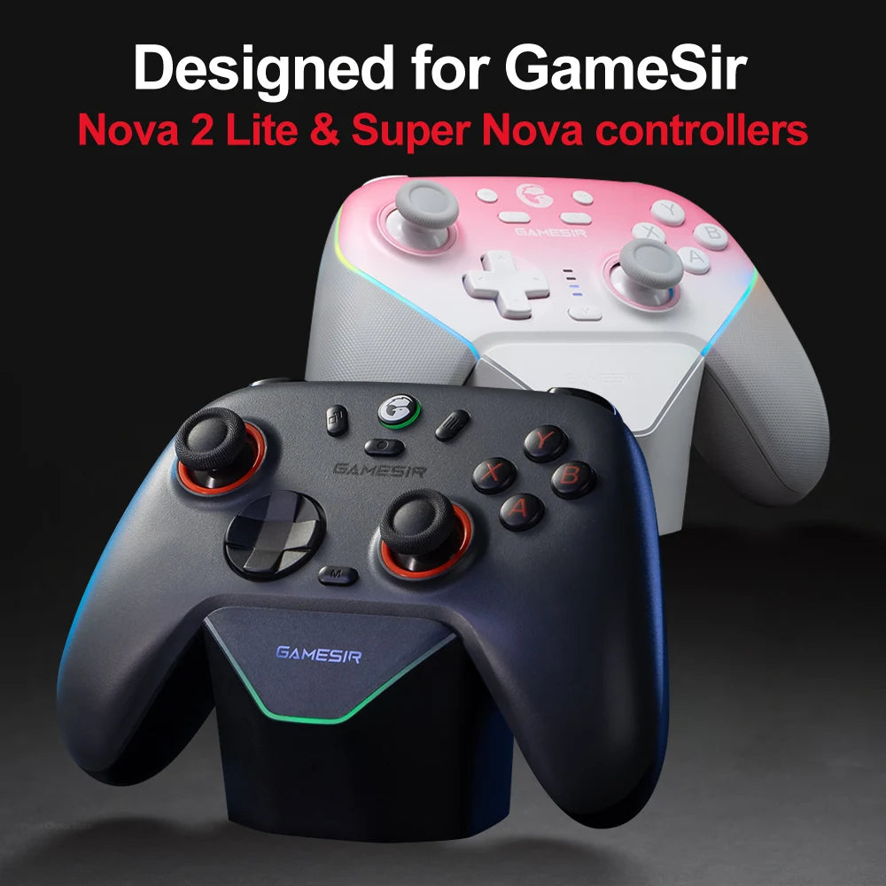 Nova 2 Lite Gamepad Charging Dock - Super Nova Charging Station for Original Switch Joysticks and Accessories