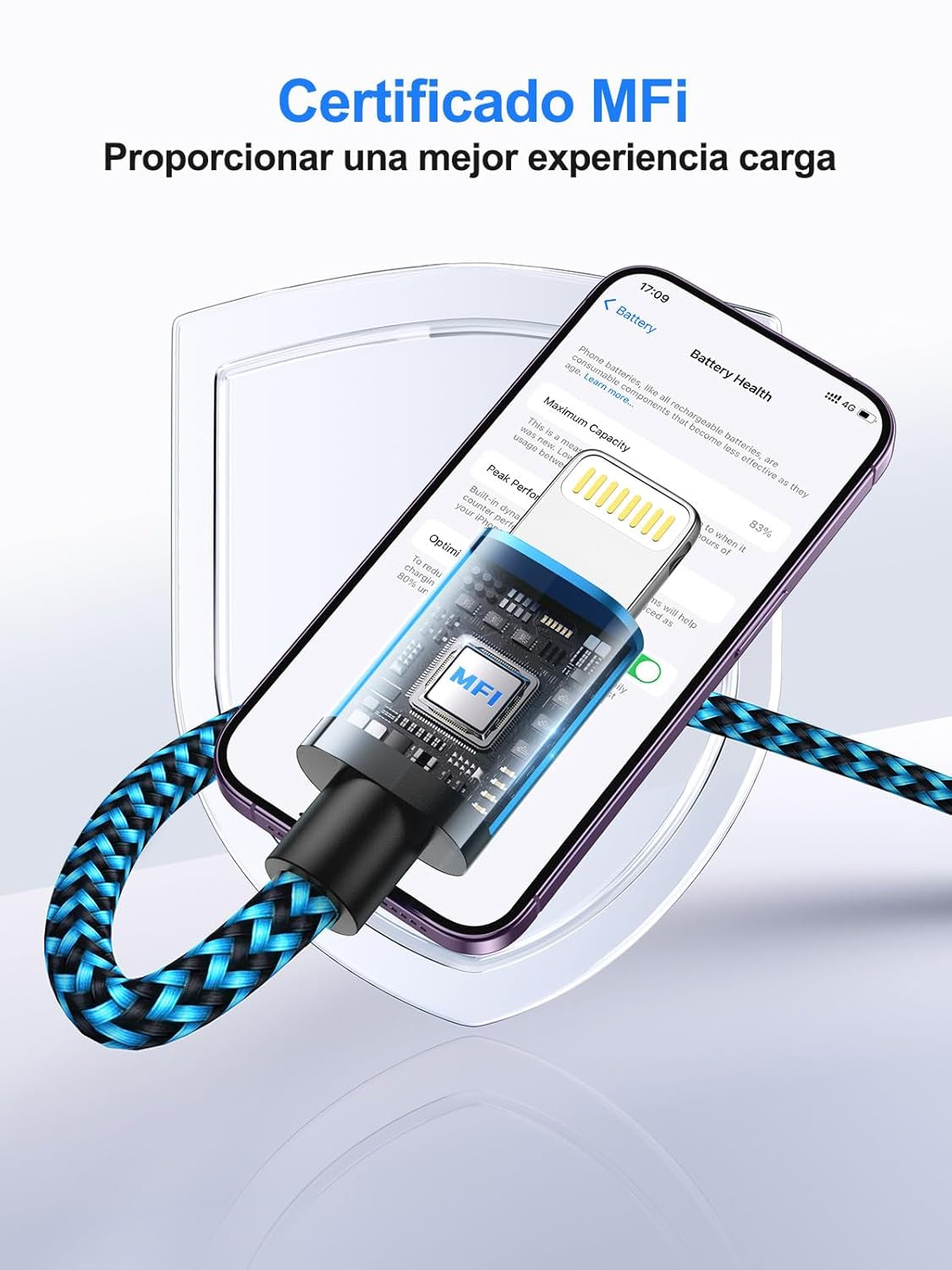 Aioneus Cable Iphone 2M 3Pack, Apple Mfi Certificado