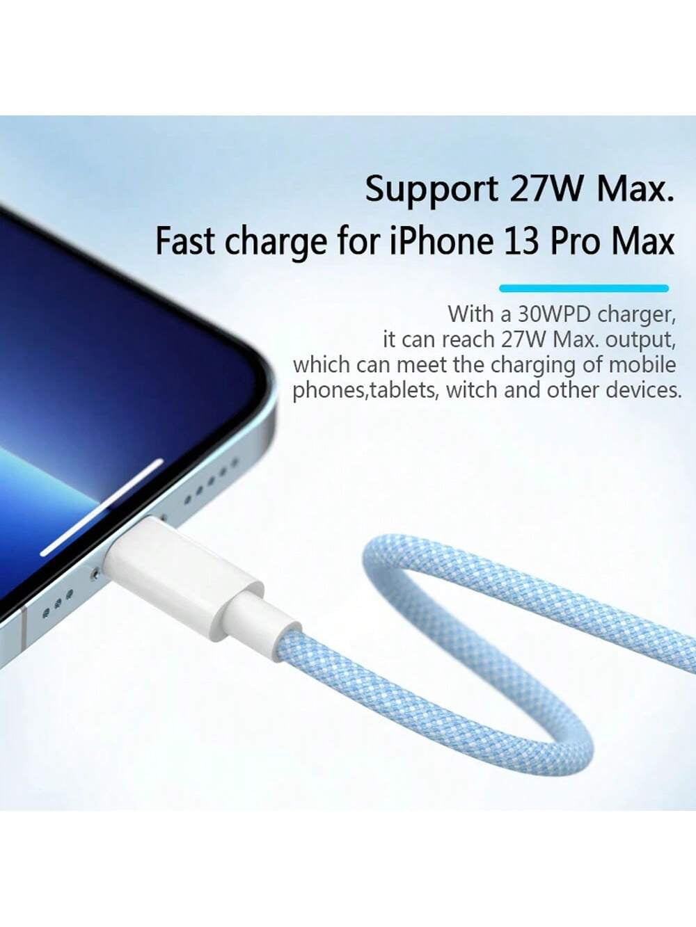  Fast Charge Braided Cable Compatible with Iphone 