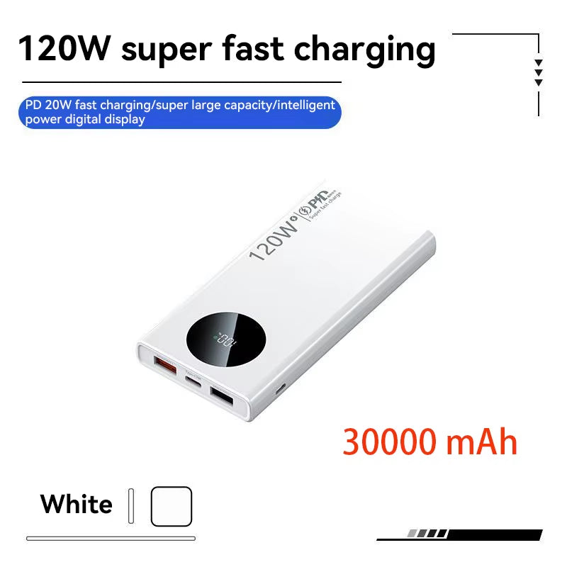 Portable Power Bank with Fast Charging 120W 500,000mAh High-Capacity