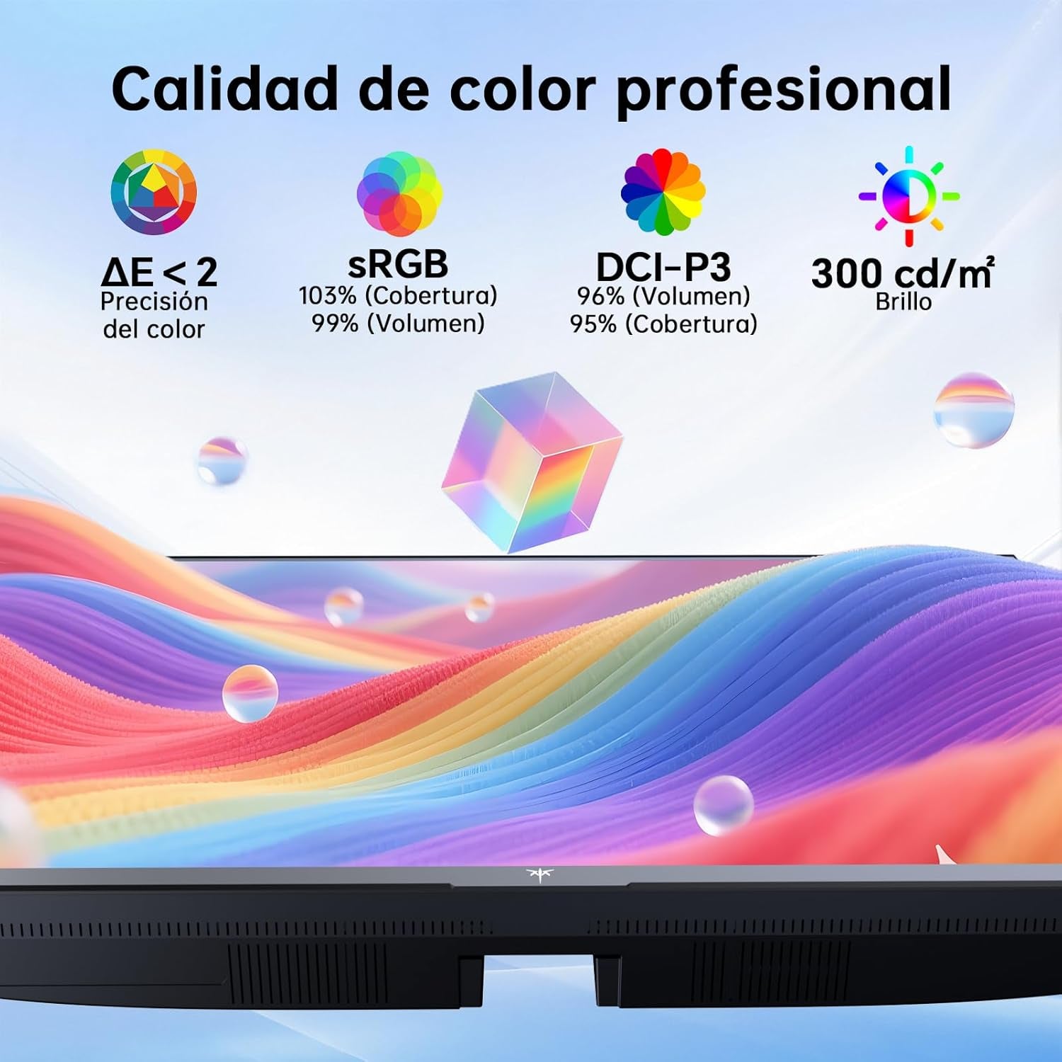 KTC Gaming Monitor, Fhd@144Hz 120Hz Con IPS Panel, Protección Contra Luz Azul De Hardware, 95% DCI-P3, 99% Srgb, ΔE＜2, 300 CD/㎡, 5Ms MPRT, 1500:1, Flicker-Free Y Adaptive Sync Para Trabajo Y Juegos