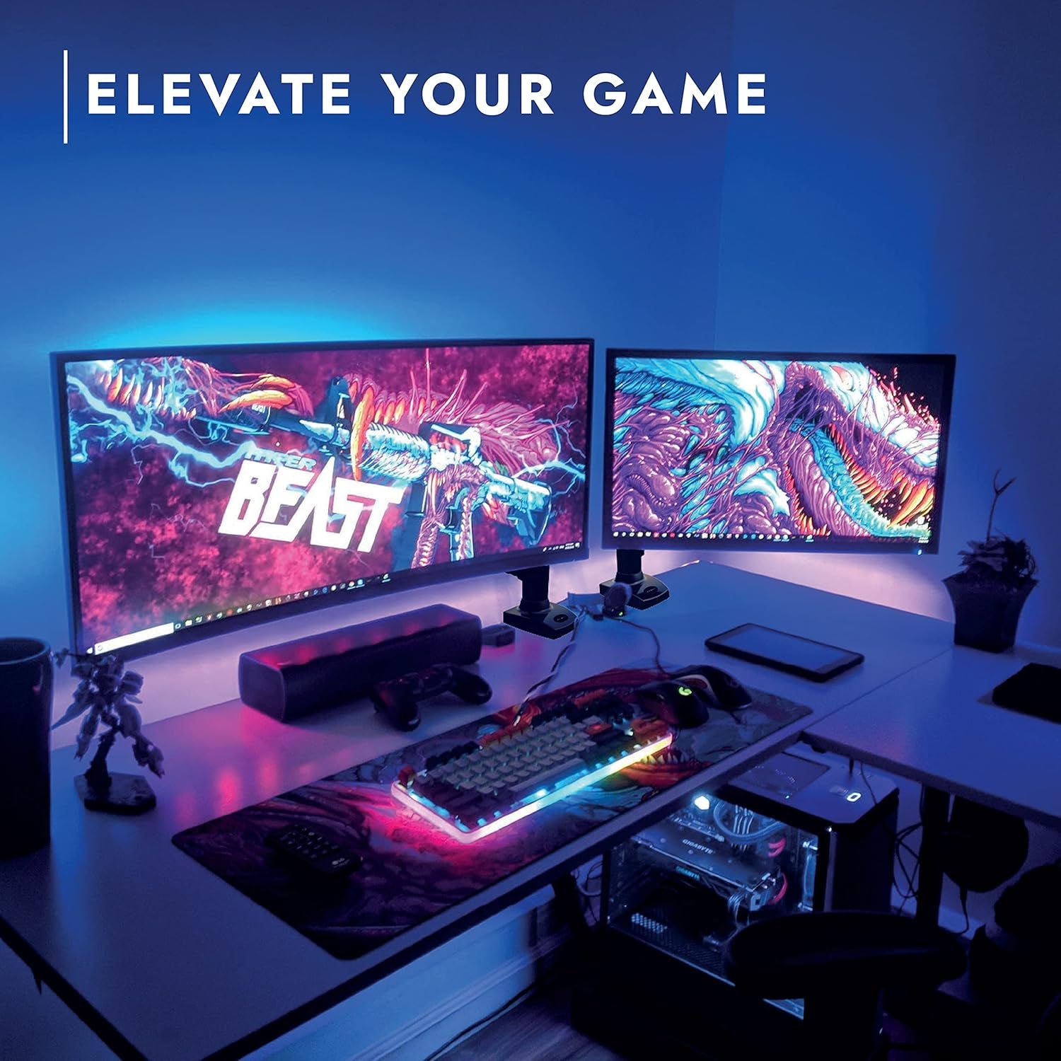 Invision Soporte De Monitor Escritorio Para Pantallas De 19 a 32 Pulgadas, VESA 75 Y 100 Mm, Abrazadera Escritorio Soporte, Ajuste De Altura Con Inclinación, Giratorio, Rotar, Peso 2-9 Kg (MX200)